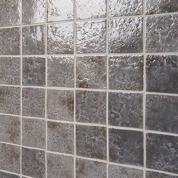 Greta Smoke Gray 5x5 Glossy Textured Porcelain Tile
