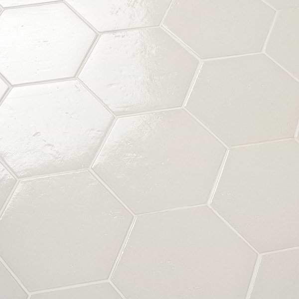 Cavallo Swiss Coffee Beige 7" Hexagon Glossy Porcelain Tile