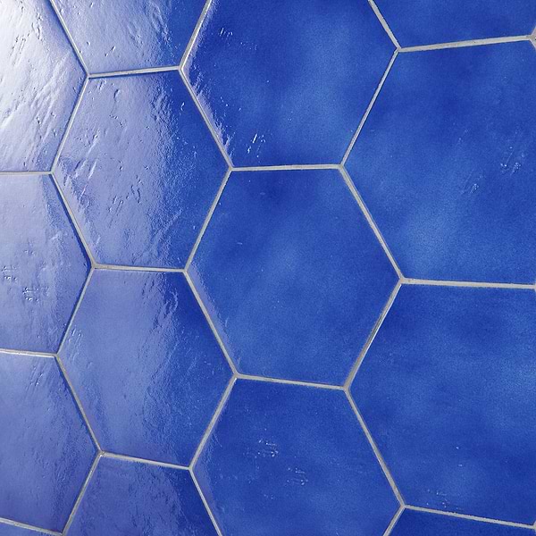 Cavallo Poseidon Blue 7" Hexagon Glossy Porcelain Tile