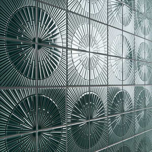Stacy Garcia Radius Harbor Blue 6x6 3D Crackled Glossy Ceramic Tile