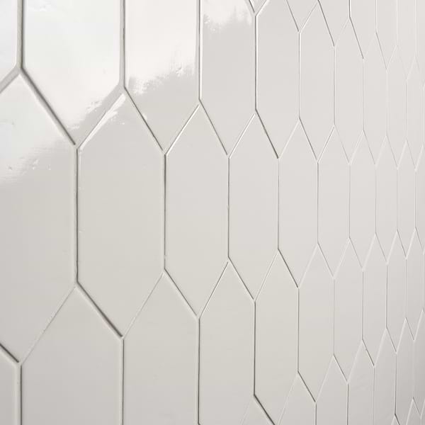 Morocco Blanco White 4x8 Picket Glossy Porcelain Tile