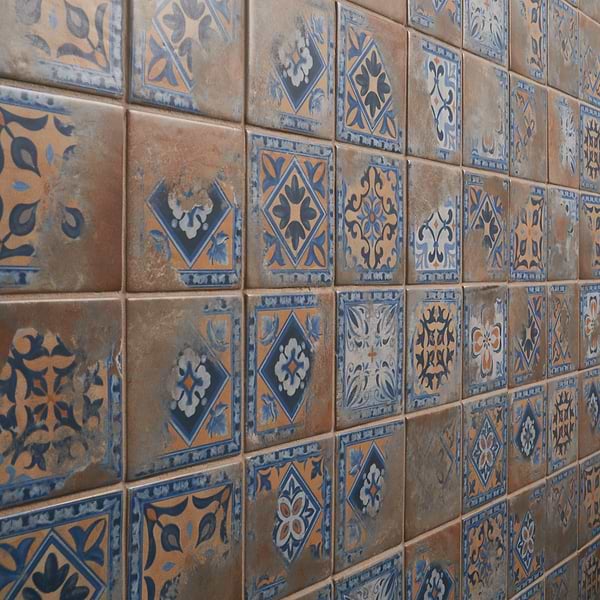 Morocco Medina Multicolor 4x4 Square Matte Porcelain Tile
