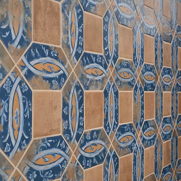 Morocco Medina Multicolor 4x8 Picket and Terracotta 4x4 Square Matte Porcelain Tile