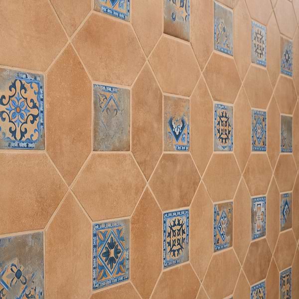 Morocco Terracotta 4x8 Picket and Medina Multicolor 4x4 Square Matte Porcelain Tile