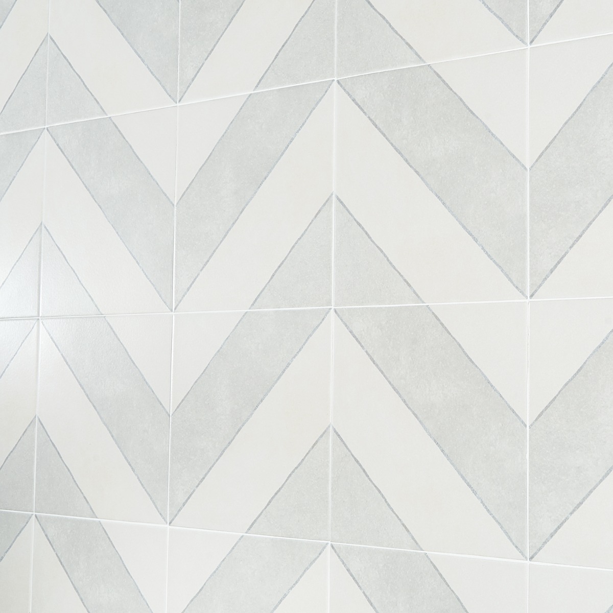 Auteur Diagonals Chevron Ash Gray 9x9 Matte Porcelain Tile