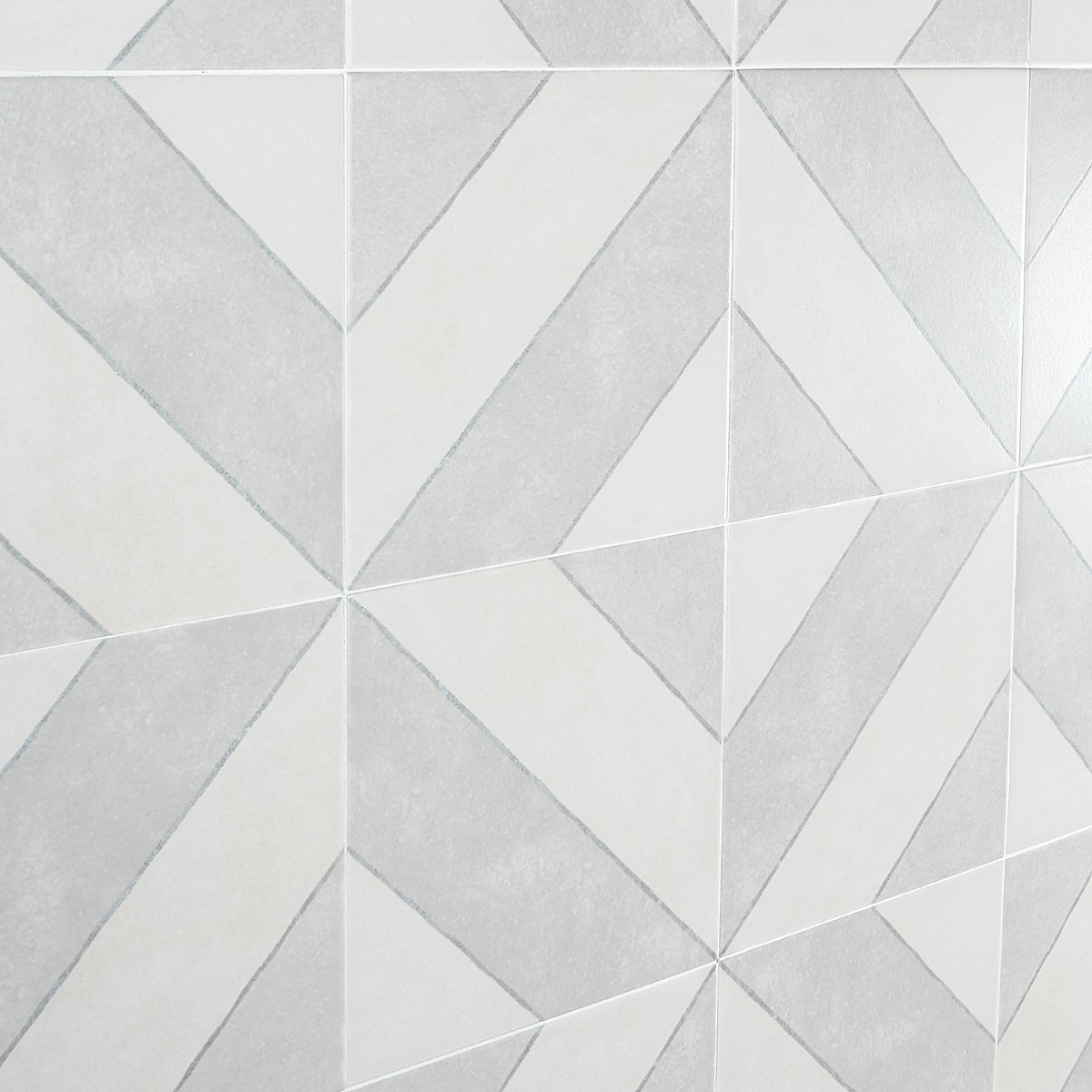 Auteur Diagonals Kaleidoscope Ash Gray 9x9 Matte Porcelain Tile