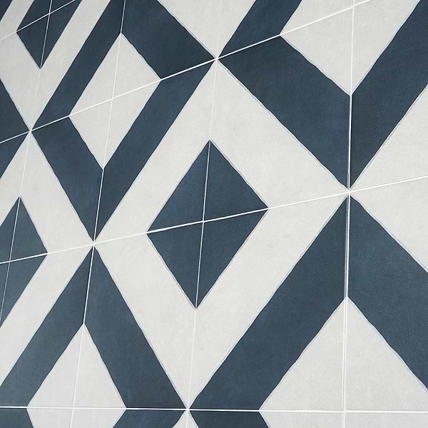 Auteur Diagonals Jewel Navy Blue 9x9 Matte Porcelain Tile