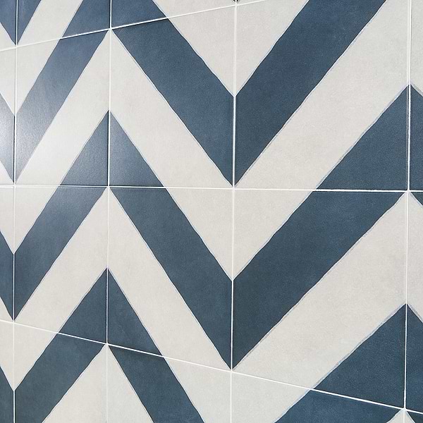Auteur Diagonals Navy 9x9 Porcelain Tile