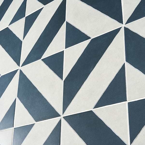 Auteur Diagonals Kaleidoscope Navy Blue 9x9 Matte Porcelain Tile