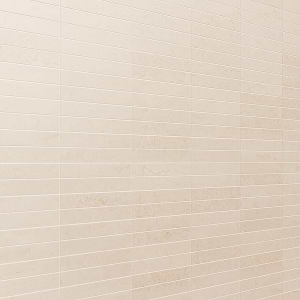 Treveso Beige 1x6 Stacked Limestone Look Matte Porcelain Mosaic Tile