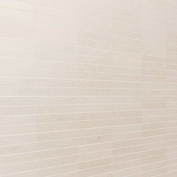 Treveso Cream 1x6 Stacked Limestone Look Matte Porcelain Mosaic Tile