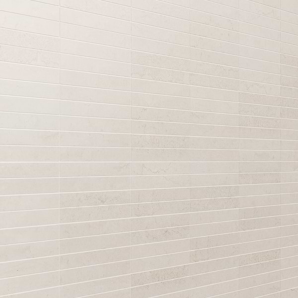 Treveso Gray 1x6 Stacked Limestone Look Matte Porcelain Mosaic Tile