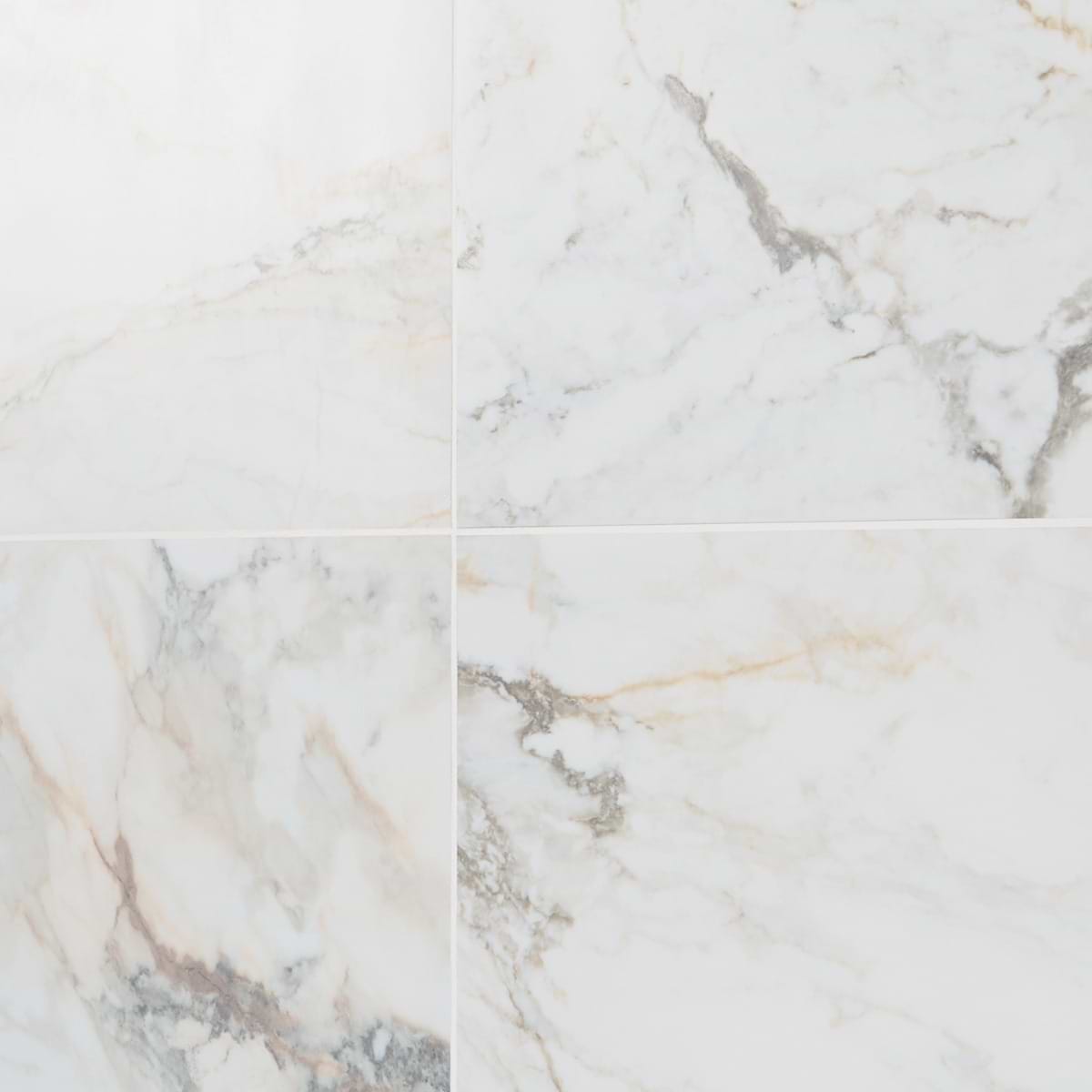 Calacatta Macchia White Gold 24x48 Marble Look Matte Porcelain Tile