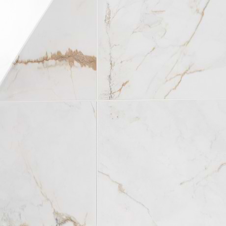 Calacatta Machia White Gold 24x48 Marble Look Polished Porcelain Tile
