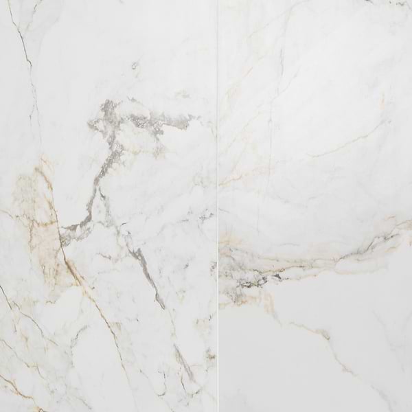 Calacatta Macchia White Gold 48x48 Marble Look Matte Porcelain Tile