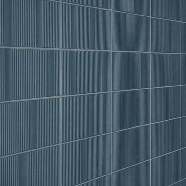 Division Blue 8x16 Fluted 3D Matte Ceramic Wall Tile