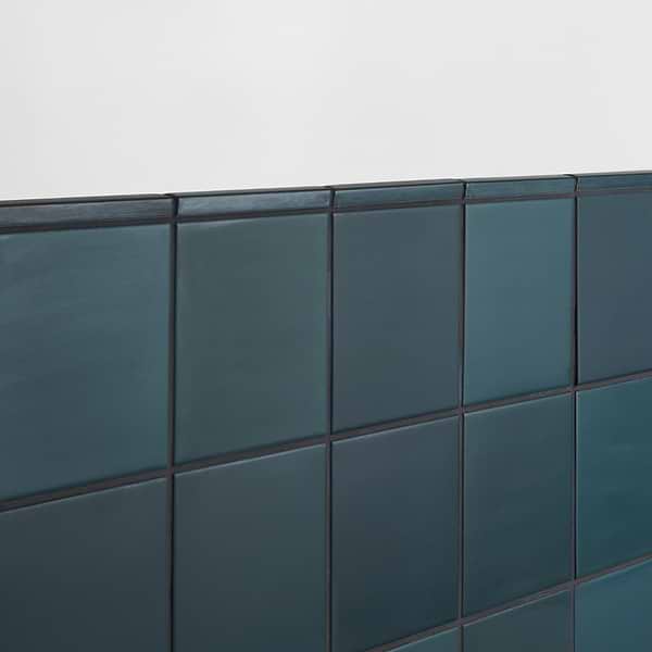 Born Teal Blue .5x5 L-Shape Quarter Round Matte Ceramic Pencil Liner
