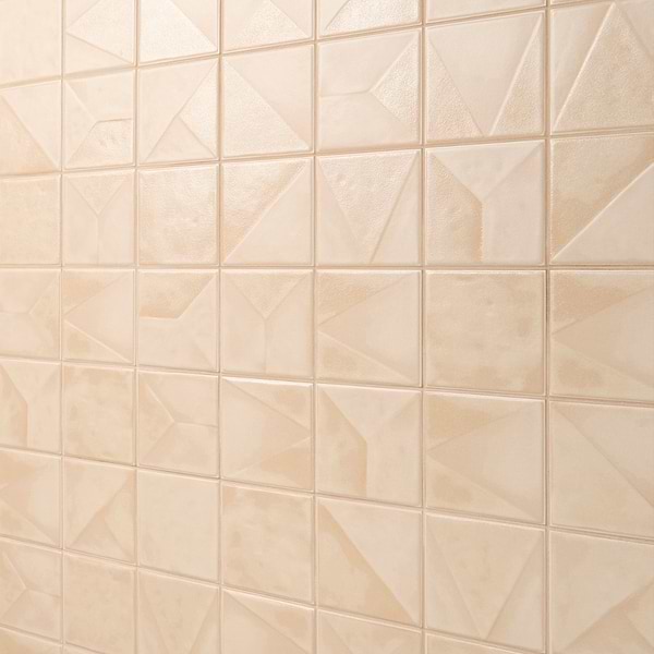 Stacy Garcia Valenova Deco Sand Beige 5x5 Textured Matte Ceramic Tile