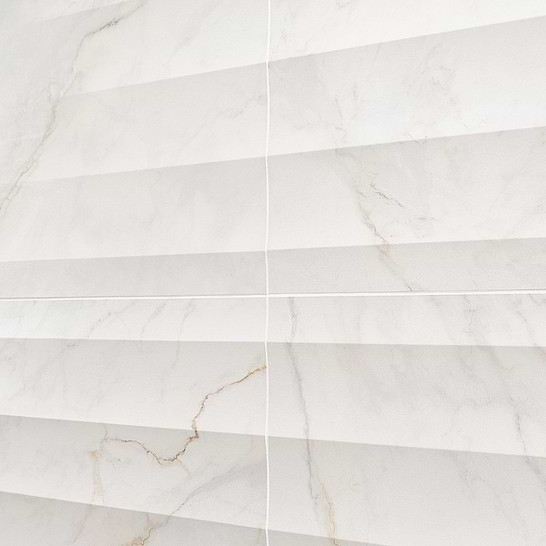 Lumar Waves Apuano Oro White 24x48 3D Marble Look Matte Porcelain Tile