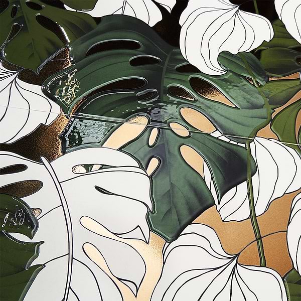 Tropez Foliage Blanco Multicolor 24x48 Artisan Decor Porcelain Tile