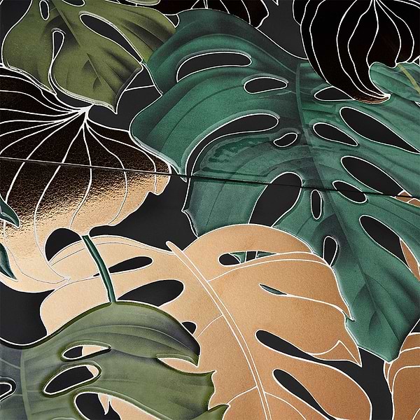 Tropez Foliage Oro Multicolor 24x48 Artisan Decor Porcelain Tile