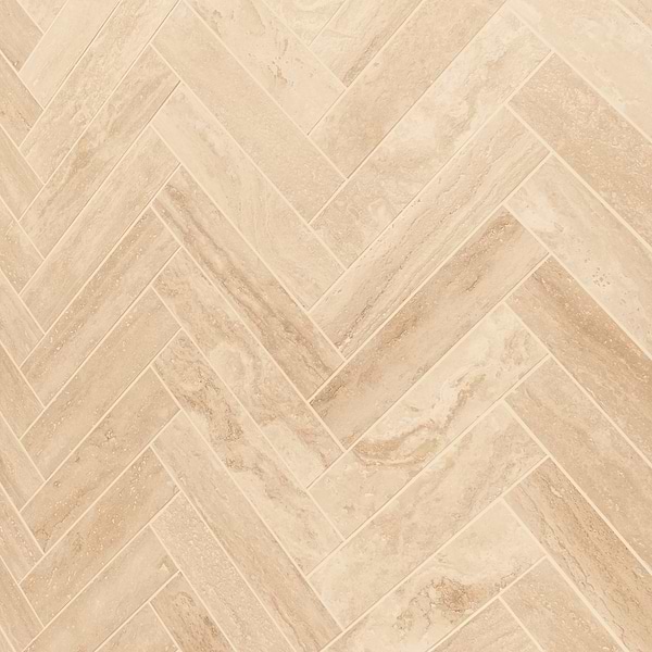 Classic Travertine Premium 2.5x12 Filled Brushed Vein Cut Tile
