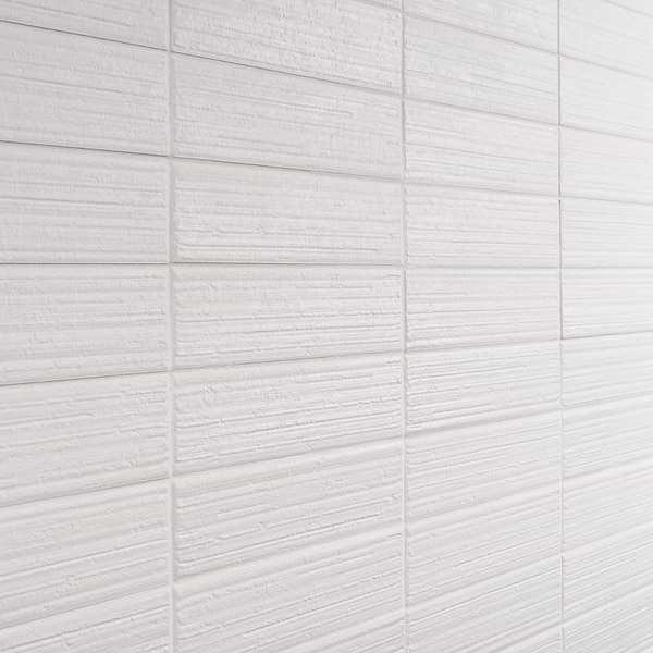 Charlotte Cloud White 3x10 Textured Matte Ceramic Subway Tile