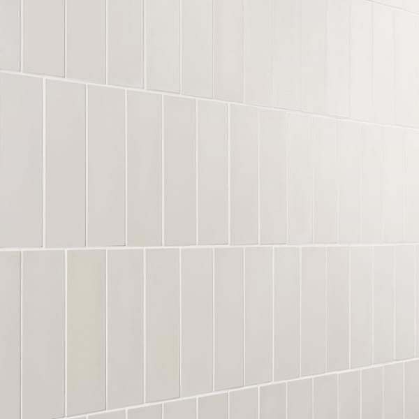 Color One Chalk White 2x8 Matte Cement Tile