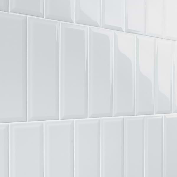 Rise Ice Blue 4x12 Beveled Glossy Ceramic Subway Tile