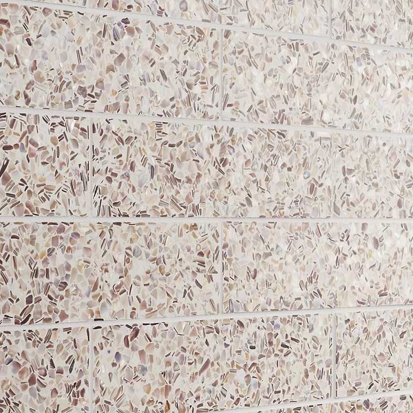 Reef Cream 3x12 Polished Pearl Terrazzo Subway Tile