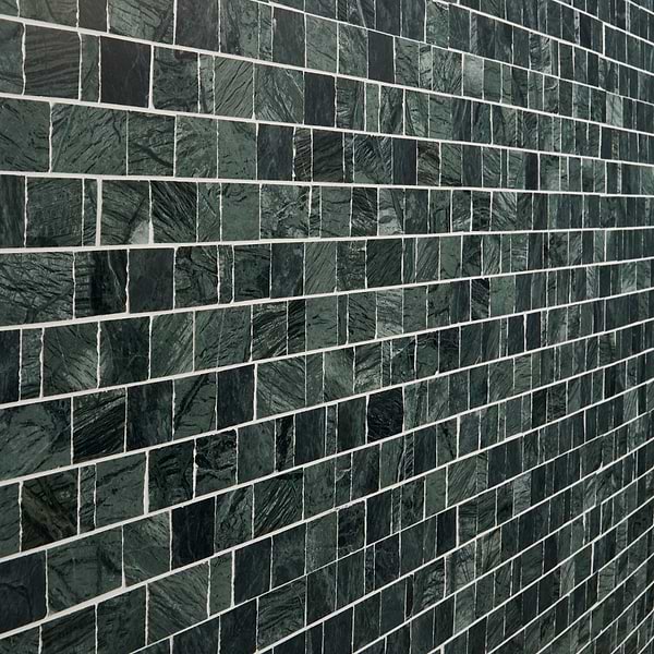 Avanti Verde Green Hand Clipped Joint Honed Marble Mosaic Tile