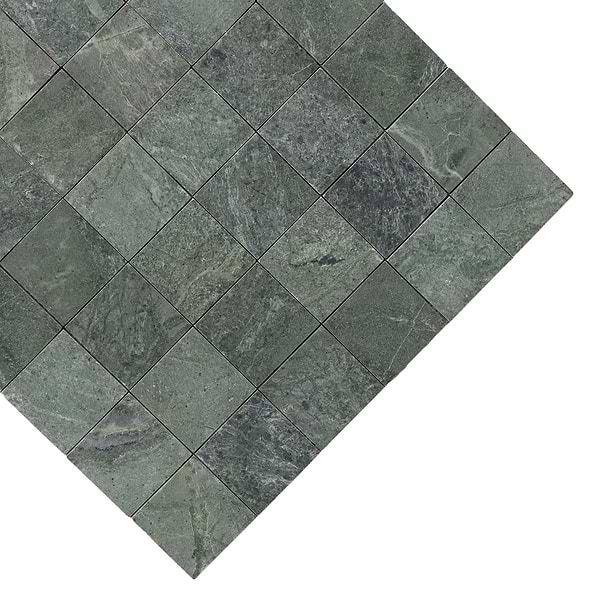 Tia Verde Green 2x2 Honed Marble Mosaic Tile