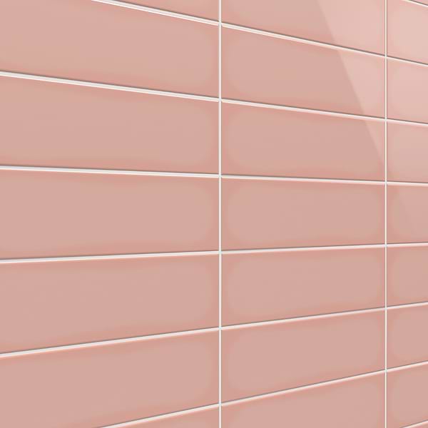 Park Hill Coral Rose Pink 4X12 Polished Porcelain Tile