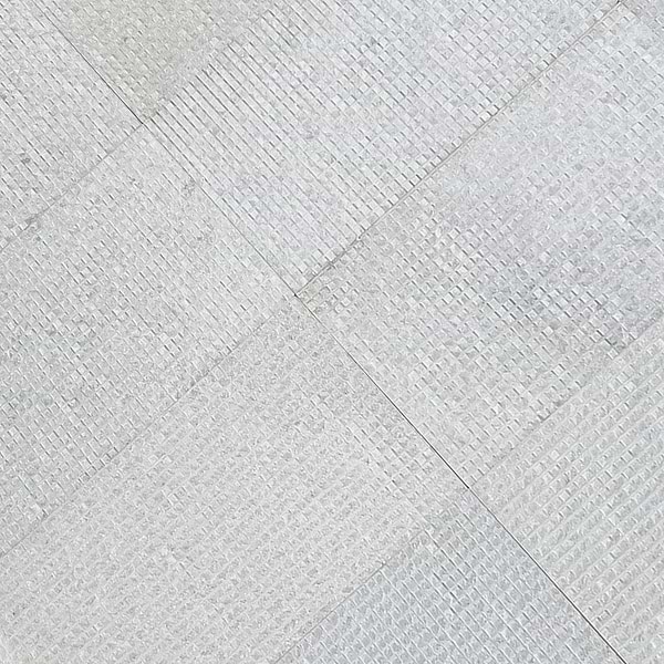 Rakestone Carved Cube Bianco Ice White 12x24 3D Honed Marble Tile