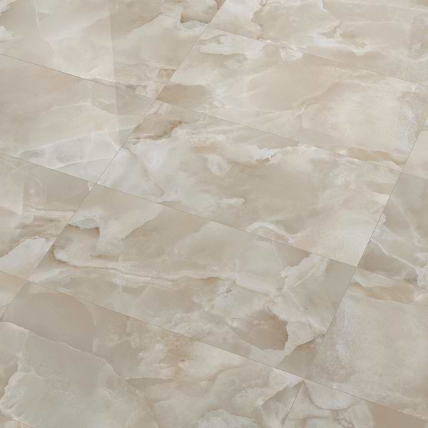 Harmonyx Coconut White 24x48 Onyx Look Polished Porcelain Tile