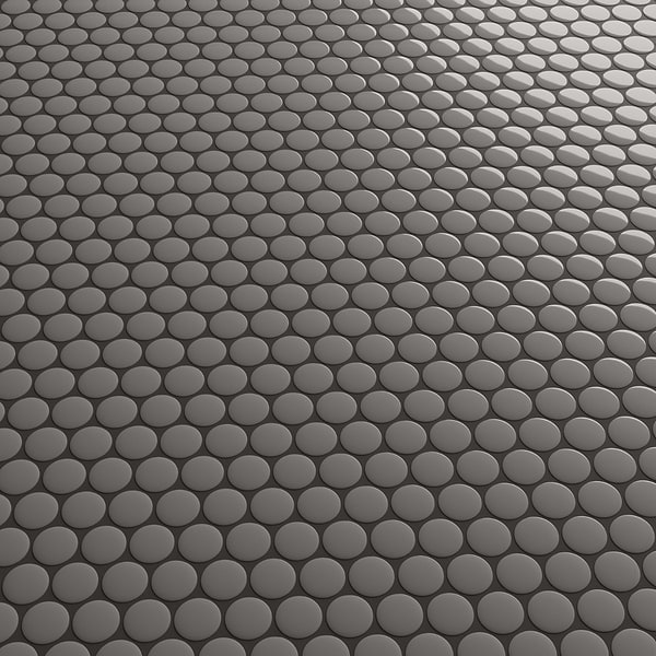 Serenity Dark Gray 1" Penny Round Polished Porcelain Mosaic Tile