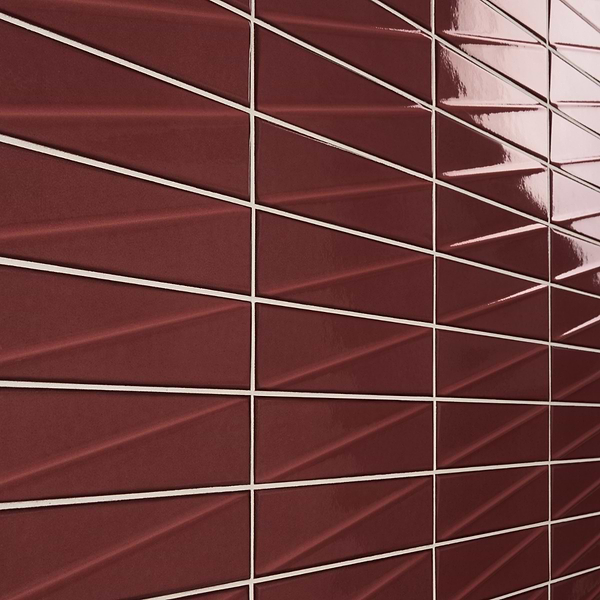 Axelle Ruby Red 3x12 3D Glossy Ceramic Subway Tile