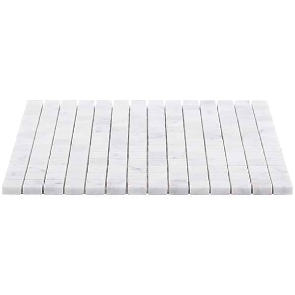 Sample-Carrara 3/4x3/4 Polished Square Marble Mosaic Tile