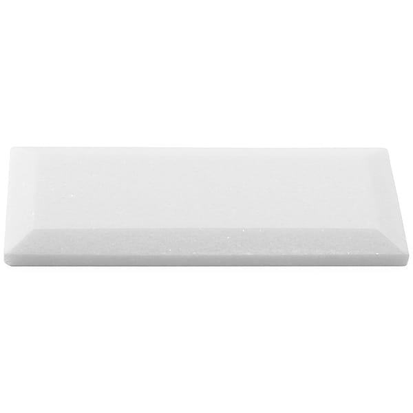 White Thassos 3x6 Beveled Polished Marble Subway Tile