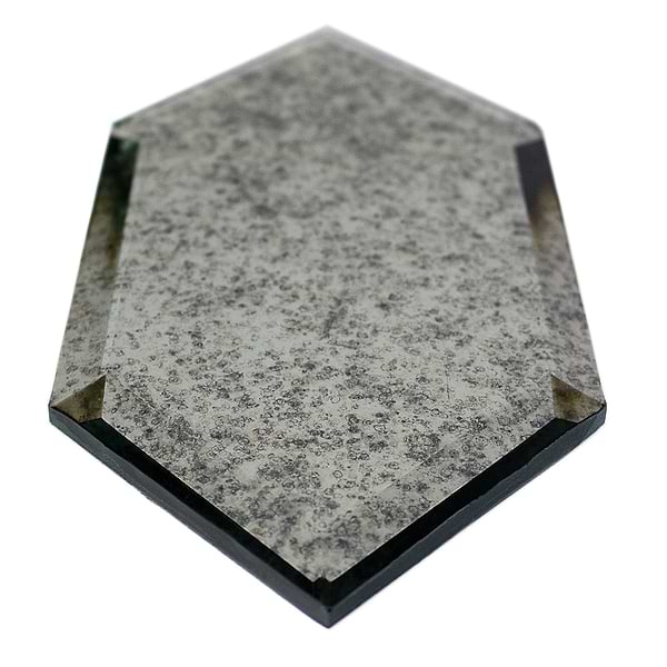 Beveled Paris Gray Hexagon Antique Mirror Tile