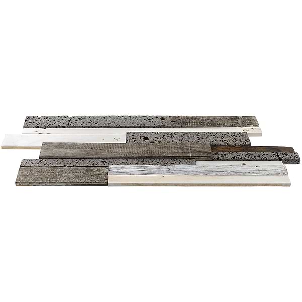 Driftwood Pale Moon Wood Mosaic Tile