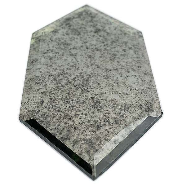 Beveled Paris Gray Hexagon Glass Tile