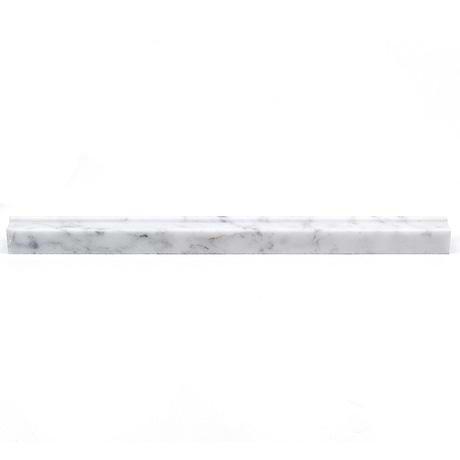 Bianco Carrara Groove 1x12 Polished Marble Pencil Liner
