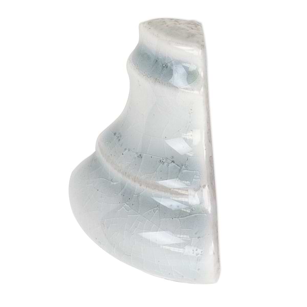 Nabi Arctic Blue 1x2 Crackled Glossy Glass Chair Rail Corner Piece