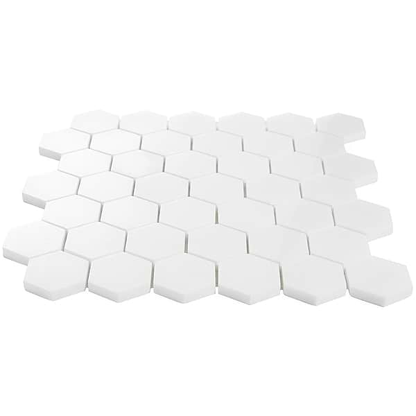 White Thassos 2" Hexagon Marble Polished Mosaic Tile
