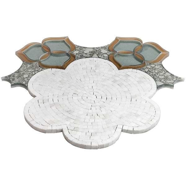 Camellia Marble and Mirror Tile