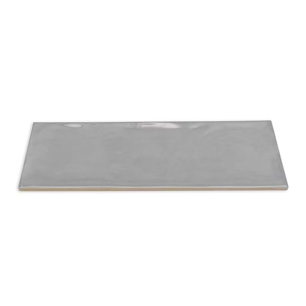 Santa Monica Gray 4X12 Polished Ceramic Subway Tile in Gray, View 8, open zoomed image