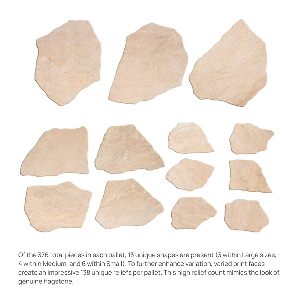 Pathstone Beige Textured Matte Porcelain Flagstone Tile
