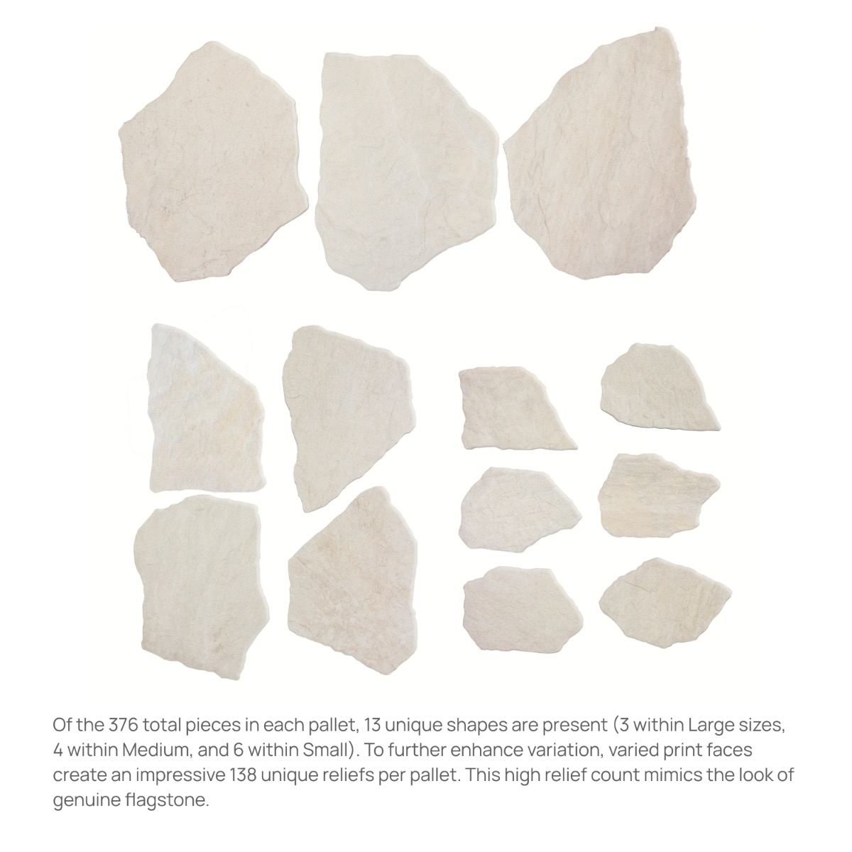 Pathstone Marfil Cream Textured Matte Porcelain Flagstone Tile