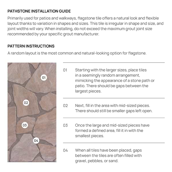 Pathstone Gris Gray Textured Matte Porcelain Flagstone Tile